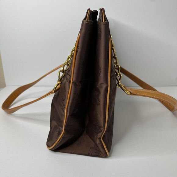 MCM Authentic Leather And Nylon Shoulder Bag Tote Purse - Picture 7 of 12